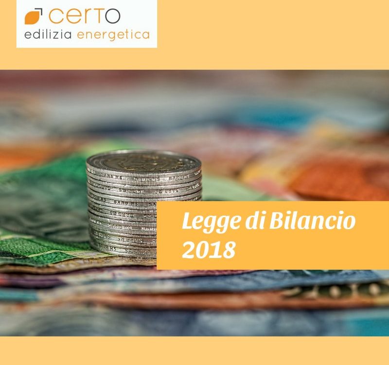 legge di bilancio 2018 prorogato l'ecobonus 65%