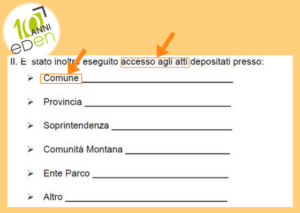 accesso atti per relazione tecnica integrata