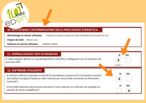 dati di base e determinazione della prestazione energetica